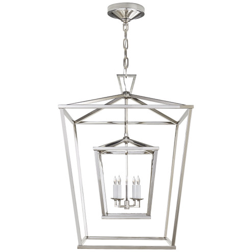 Darlana Double Cage Four Light Lantern in Polished Nickel (268|CHC 2179PN)