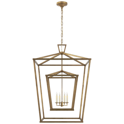 Darlana Double Cage Four Light Lantern in Gilded Iron (268|CHC 2199GI)
