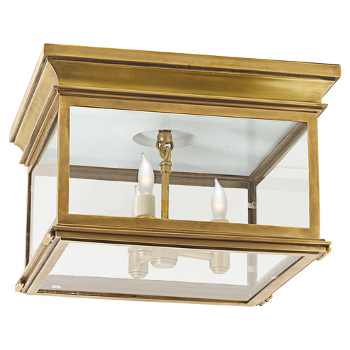 Club Square Three Light Flush Mount in Antique-Burnished Brass (268|CHC 4129AB-CG)