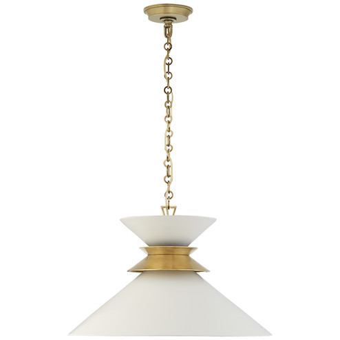 Alborg One Light Pendant in Antique-Burnished Brass (268|CHC 5245AB-WHT)