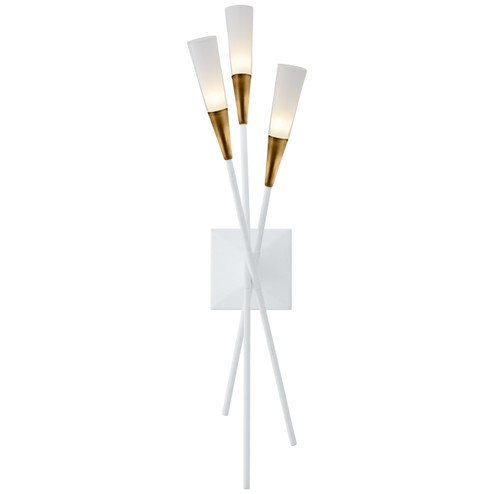 Stellar LED Wall Sconce in Matte White and Antique Brass (268|CHD 2602WHT) Stellar LED Wall Sconce in Matte White and Antique Brass (268|CHD 2602WHT)