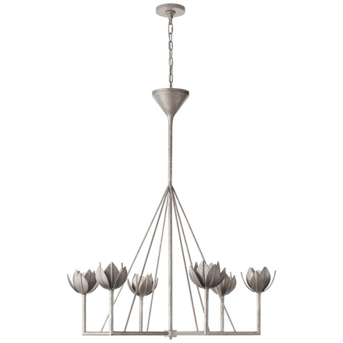 Alberto Six Light Chandelier in Burnished Silver Leaf (268|JN 5004BSL)