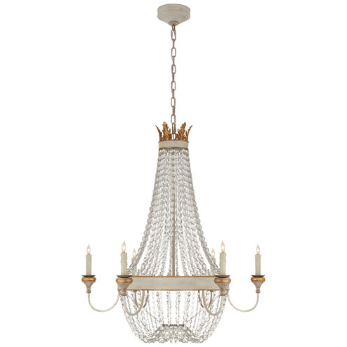 Entellina Six Light Chandelier in Vintage White and Gild (268|JN 5016VWG-CG)