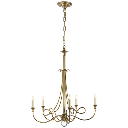 DOUBLE Twist Five Light Chandelier in Hand-Rubbed Antique Brass (268|SC 5015HAB)