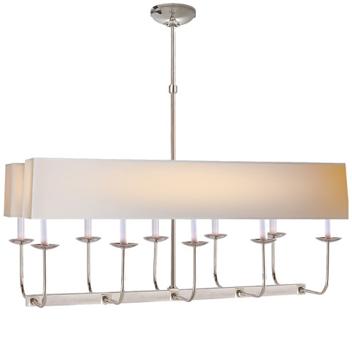 Linear Branched Ten Light Chandelier in Polished Nickel (268|SL 5863PN-NP2)