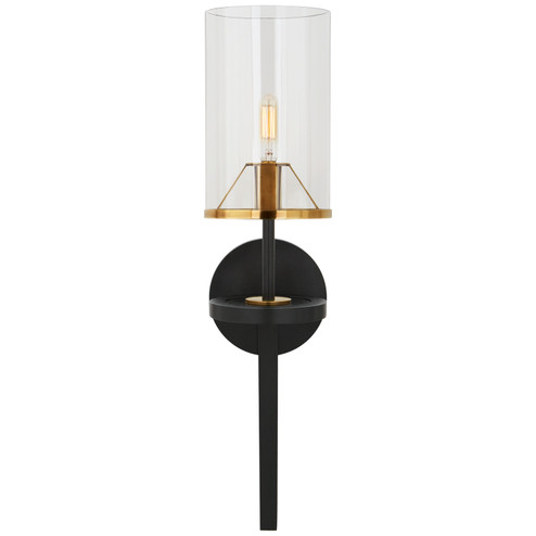 Vivier One Light Wall Sconce in Blackened Iron and Hand-Rubbed Antique Brass (268|TOB 2502BK/HAB-CG2)