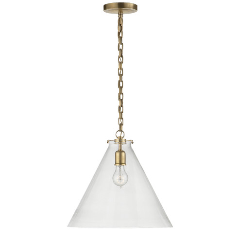 Katie Conical One Light Pendant in Hand-Rubbed Antique Brass (268|TOB 5226HAB/G6-CG)