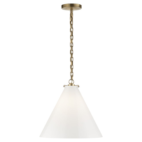 Katie Conical One Light Pendant in Hand-Rubbed Antique Brass (268|TOB 5226HAB/G6-WG)