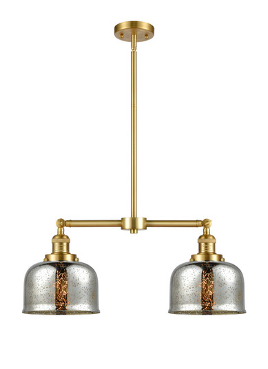 Franklin Restoration Two Light Island Pendant in Satin Gold (405|209-SG-G78)