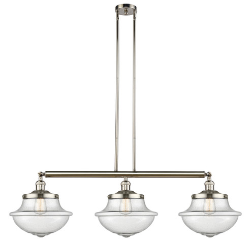 Franklin Restoration Three Light Island Pendant in Polished Nickel (405|213-PN-G544)