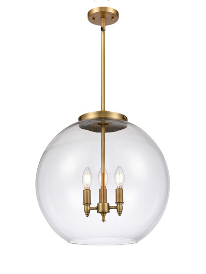 Ballston Three Light Pendant in Brushed Brass (405|221-3S-BB-G122-18)