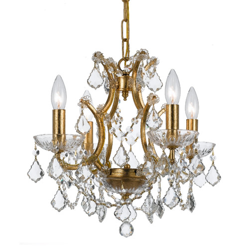 Filmore Four Light Mini Chandelier in Antique Gold (60|4454-GA-CL-MWP)