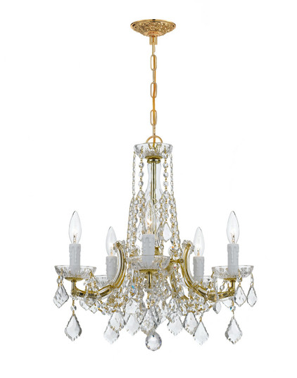 Maria Theresa Five Light Chandelier in Gold (60|4576-GD-CL-MWP) Maria Theresa Five Light Chandelier in Gold (60|4576-GD-CL-MWP)