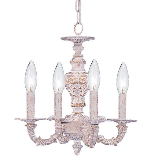 Paris Market Four Light Mini Chandelier in Antique White (60|5124-AW)