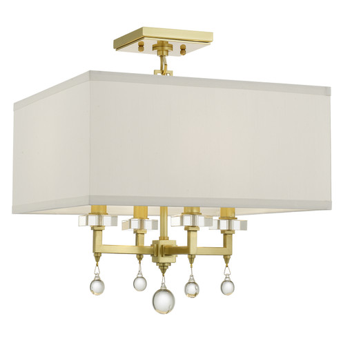 Paxton Four Light Semi Flush Mount in Aged Brass (60|8105-AG_CEILING)