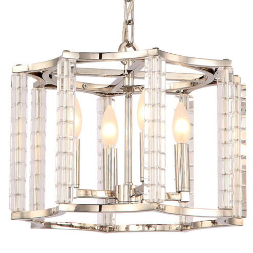 Carson Four Light Chandelier in Polished Nickel (60|8854-PN)