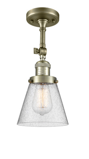 Franklin Restoration One Light Semi-Flush Mount in Antique Brass (405|201F-AB-G64)