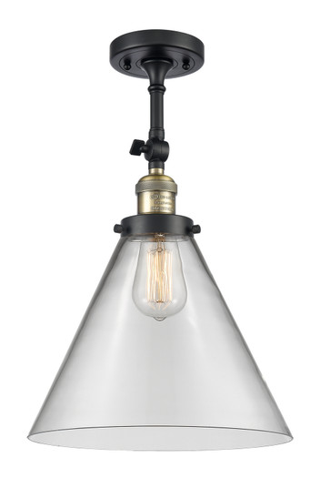 Franklin Restoration One Light Semi-Flush Mount in Black Antique Brass (405|201F-BAB-G42-L)