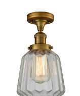Franklin Restoration One Light Semi-Flush Mount in Brushed Brass (405|517-1CH-BB-G142)