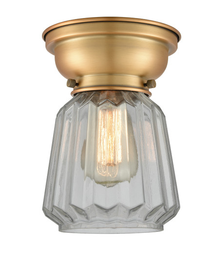 Franklin Restoration One Light Flush Mount in Brushed Brass (405|623-1F-BB-G142)