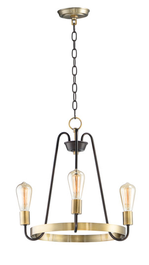Haven Three Light Chandelier in Oil Rubbed Bronze / Antique Brass (16|11733OIAB)