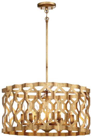 Coronade Six Light Pendant in Pandora Gold Leaf (29|N6775-293)