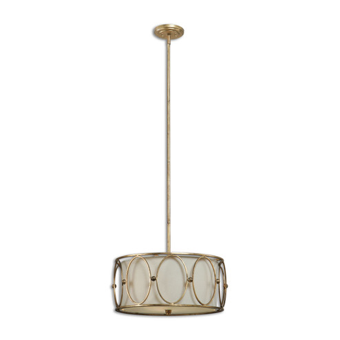 Ovala Three Light Pendant in Antiqued Gold Leaf (52|21955)