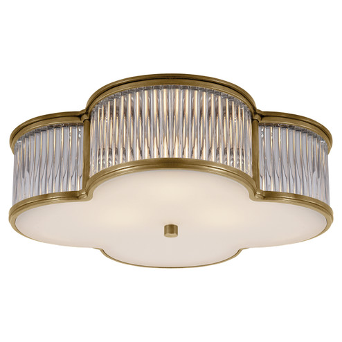 Basil Three Light Flush Mount in Natural Brass with Clear Glass (268|AH 4015NB/CG-FG)