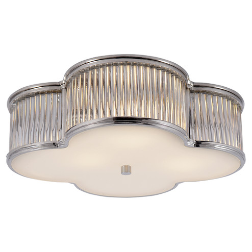 Basil Three Light Flush Mount in Polished Nickel and Clear Glass Rods (268|AH 4015PN/CG-FG)