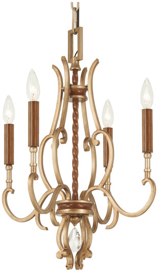 Magnolia Manor Four Light Chandelier in Pale Gold With Distressed Bronze (29|N6554-690)