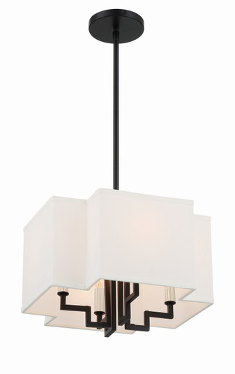 Upham Estates Four Light Pendant/Semi Flush Mount in Coal W/Polished Nickel Highlig (7|2954-572)