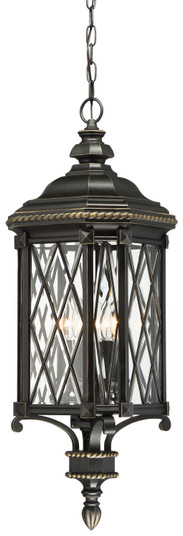 Bexley Manor Four Light Outdoor Chain Hung in Coal W/Gold Highlights (7|9324-585)