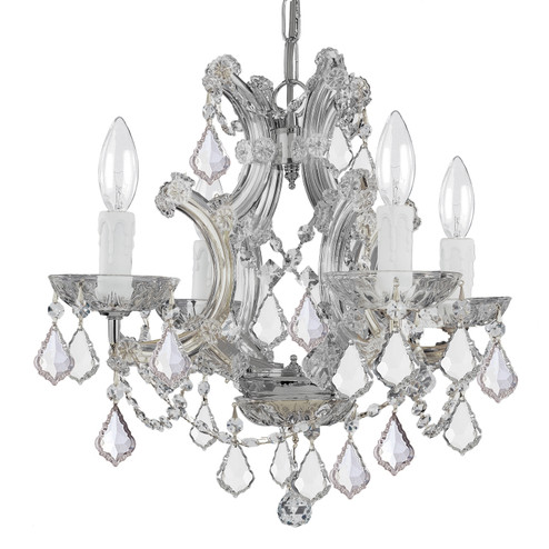 Maria Theresa Four Light Mini Chandelier in Polished Chrome (60|4474-CH-CL-MWP)