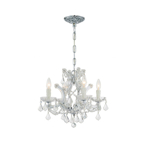 Maria Theresa Four Light Mini Chandelier in Polished Chrome (60|4474-CH-CL-SAQ)