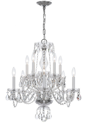 Traditional Crystal Ten Light Chandelier in Polished Chrome (60|5080-CH-CL-S)