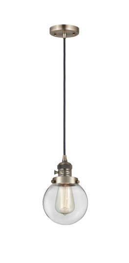 Franklin Restoration LED Mini Pendant in Antique Brass (405|201CSW-AB-G202-6-LED)