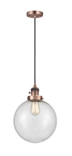 Franklin Restoration LED Mini Pendant in Antique Copper (405|201CSW-AC-G204-10-LED)