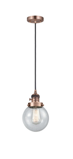 Franklin Restoration LED Mini Pendant in Antique Copper (405|201CSW-AC-G204-6-LED)