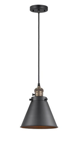 Franklin Restoration One Light Mini Pendant in Black Antique Brass (405|201CSW-BAB-M13-BK)