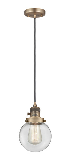 Franklin Restoration LED Mini Pendant in Brushed Brass (405|201CSW-BB-G202-6-LED)