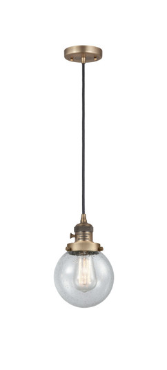 Franklin Restoration One Light Mini Pendant in Brushed Brass (405|201CSW-BB-G204-6)