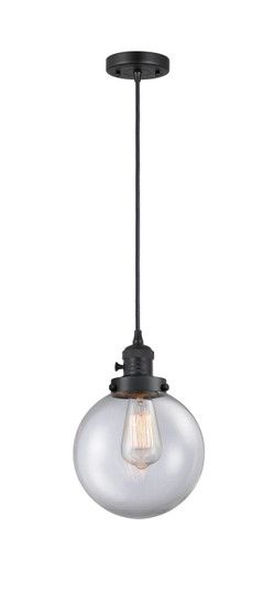 Franklin Restoration One Light Mini Pendant in Matte Black (405|201CSW-BK-G202-8)