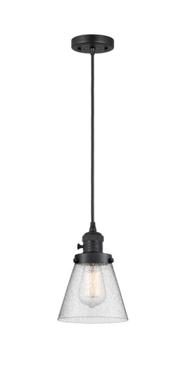 Franklin Restoration One Light Mini Pendant in Matte Black (405|201CSW-BK-G64)