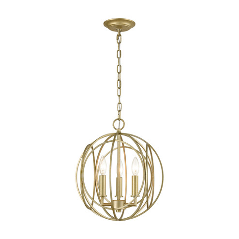 Loughton Three Light Chandelier in Golden Silver (45|33415/3)