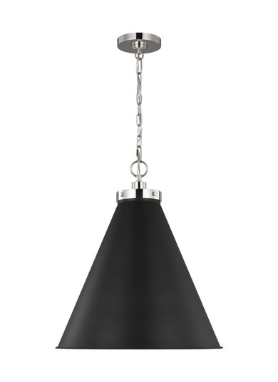 Wellfleet One Light Pendant in Midnight Black and Polished Nickel (454|CP1281MBKPN)