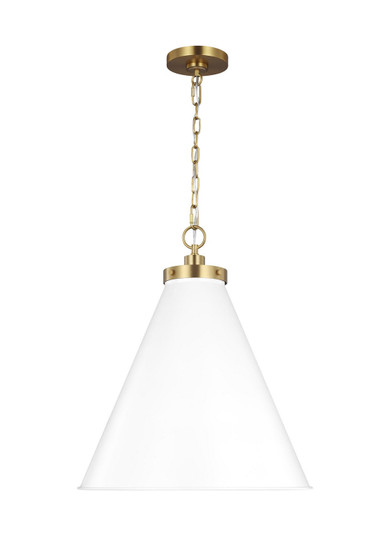 Wellfleet One Light Pendant in Matte White and Burnished Brass (454|CP1281MWTBBS)