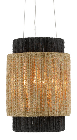 Viewforth Four Light Chandelier in Satin Black/Natural/Black/Smokewood (142|9000-0756)