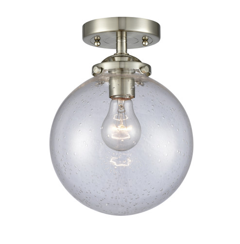 Nouveau One Light Semi-Flush Mount in Brushed Satin Nickel (405|284-1C-SN-G204-8)