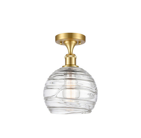 Ballston One Light Semi-Flush Mount in Satin Gold (405|516-1C-SG-G1213-8)