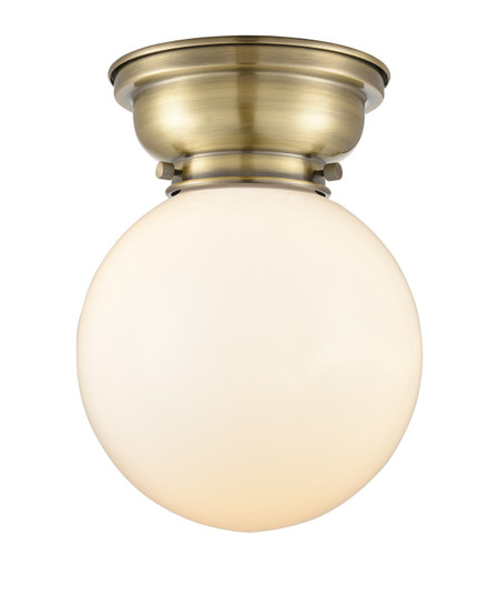 Franklin Restoration One Light Flush Mount in Antique Brass (405|623-1F-AB-G201-8)